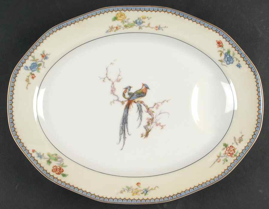 Chambord (Birds, Older Patt) 13" Oval Serving Platter by Haviland-1