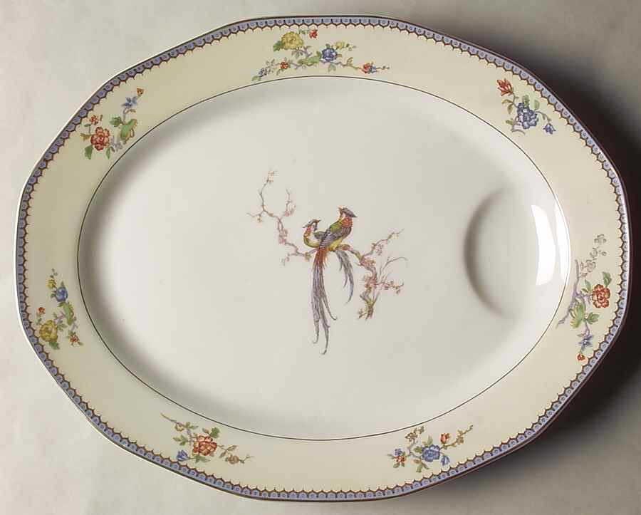 Chambord (Birds, Older Patt) 15" Oval Serving Platter by Haviland-1