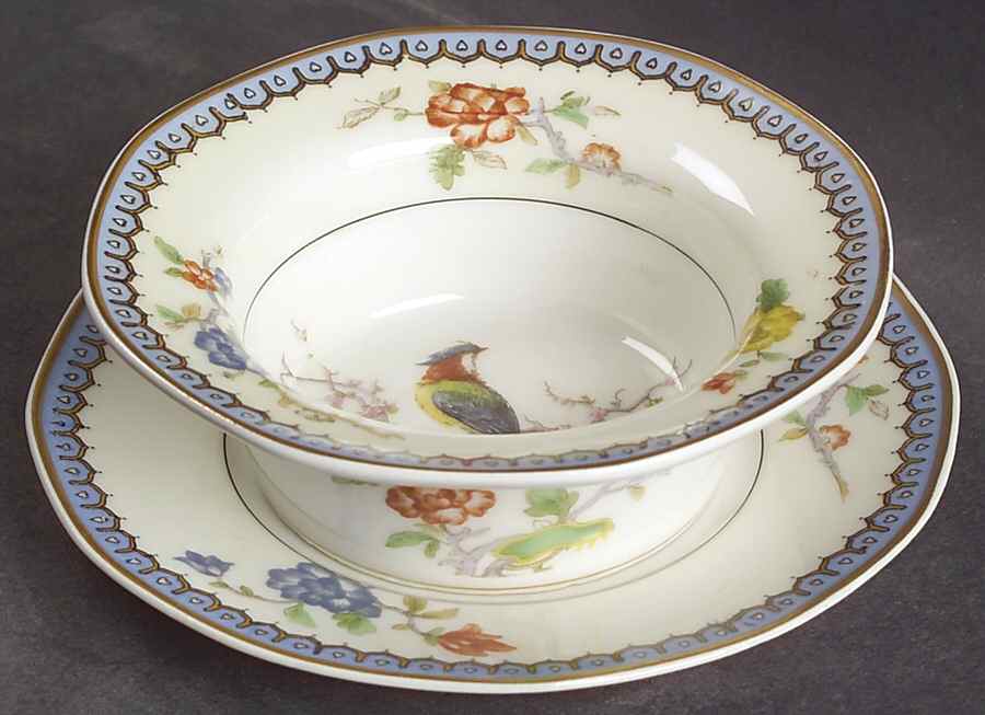 Chambord (Birds, Older Patt) Ramekin & Saucer Set by Haviland-1