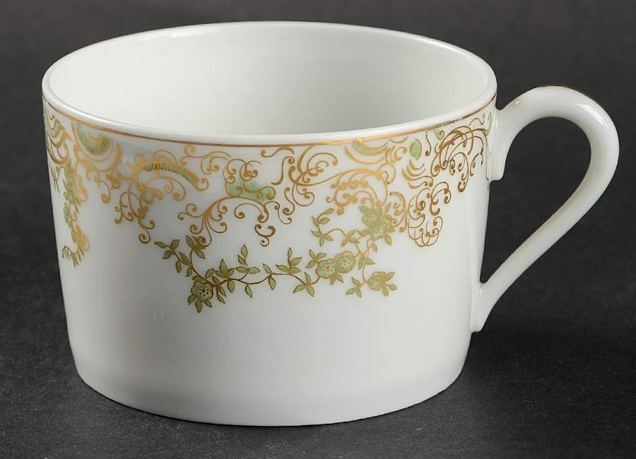 Chambord (Newer Green and Gold) Flat Cup by Haviland-1