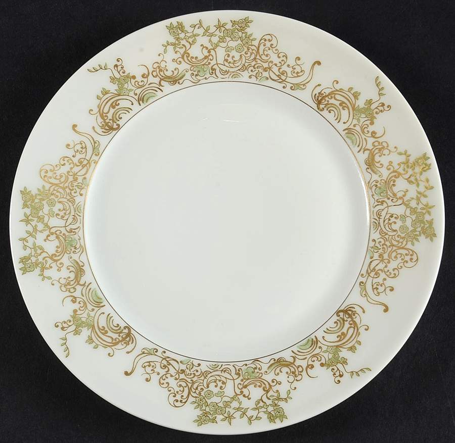 Chambord (Newer Green and Gold) Bread & Butter Plate by Haviland-1