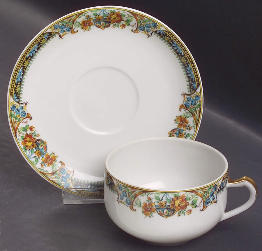 Chanson Flat Cup & Saucer Set by Haviland-1