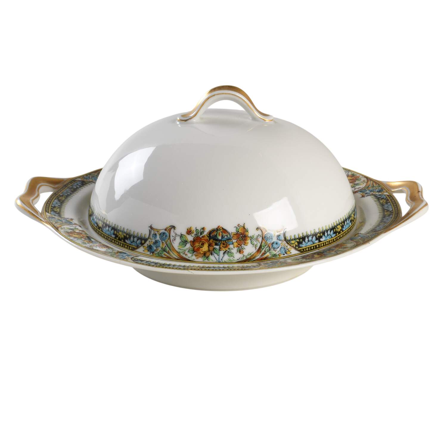 Chanson Round Covered Butter with Strainer by Haviland-1