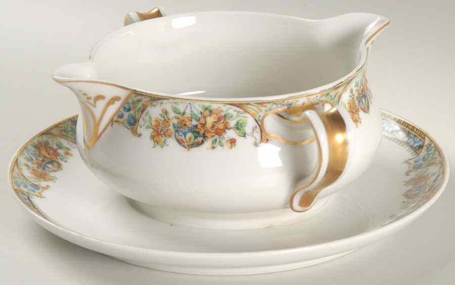 Chanson Gravy Boat with Attached Underplate by Haviland-1
