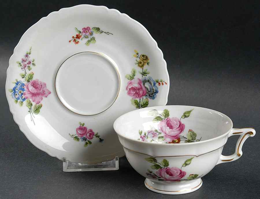 Chantelet Footed Cup & Saucer Set by Haviland-1