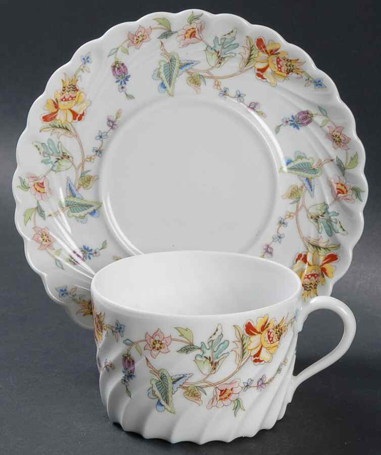 Charleston Flat Cup & Saucer Set by Haviland-1