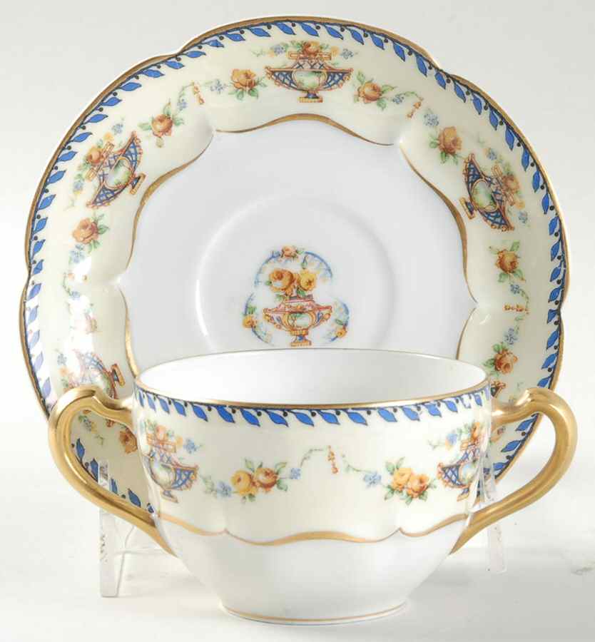 Charm Flat Bouillon Cup & Saucer by Haviland-1
