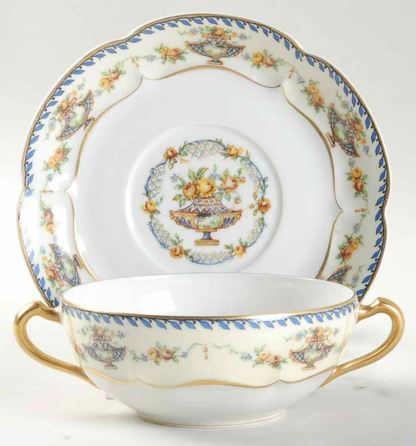 Charm Flat Cream Soup Bowl & Saucer Set by Haviland-1