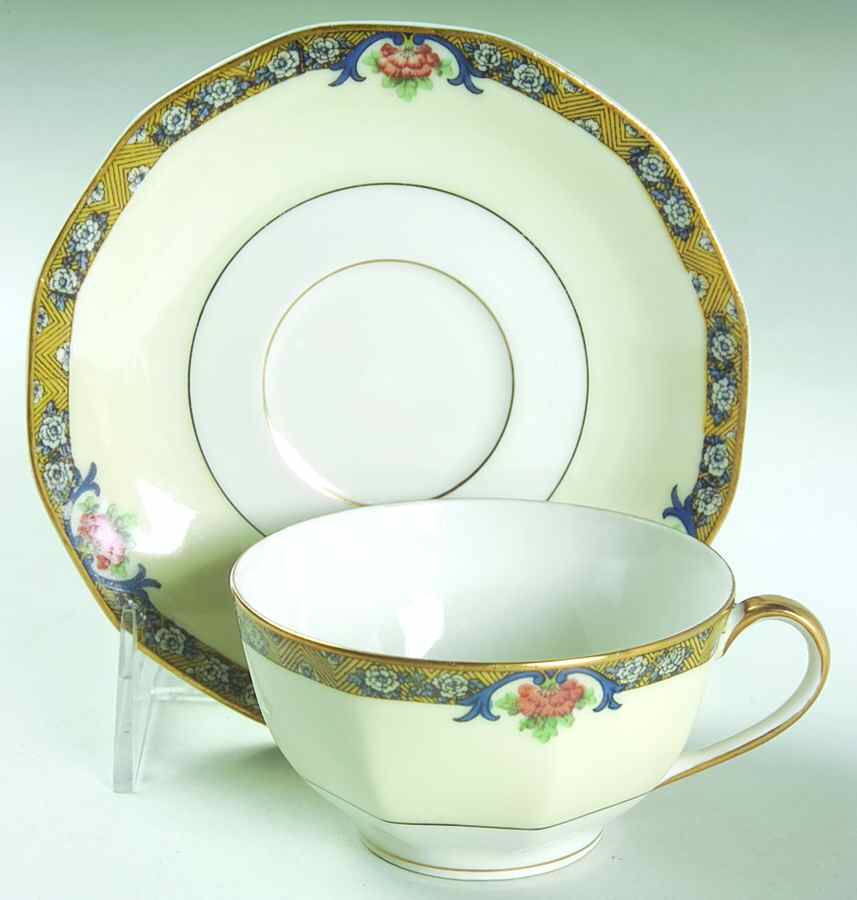 Chenonceaux Flat Cup & Saucer Set by Haviland-1