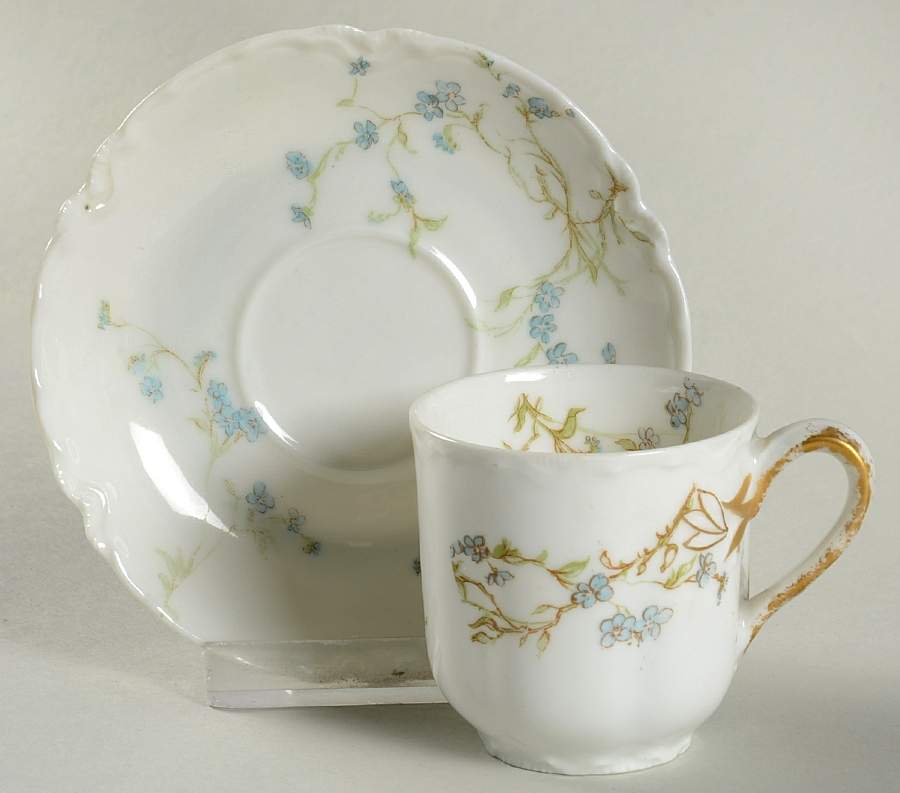 Cherbourg Flat Demitasse Cup & Saucer Set by Haviland-1