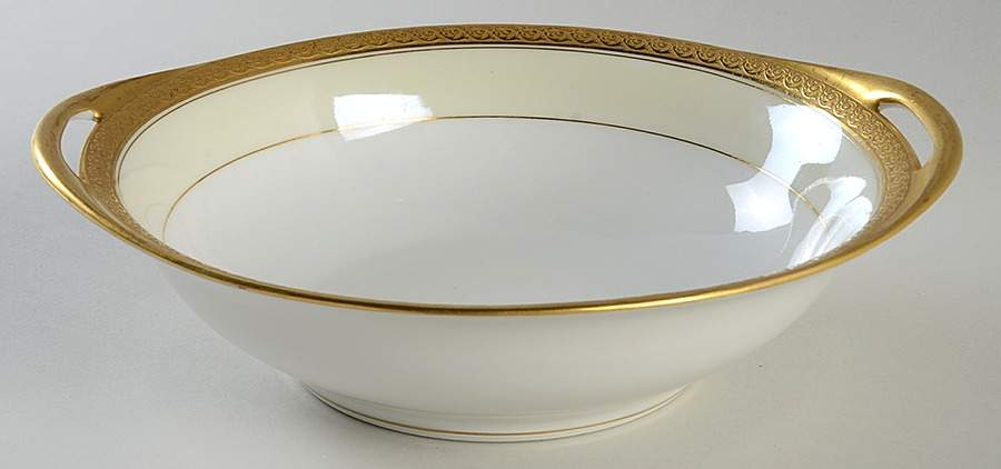 Chevalier (Older, Gold Trim) 9" Round Vegetable Bowl by Haviland-1