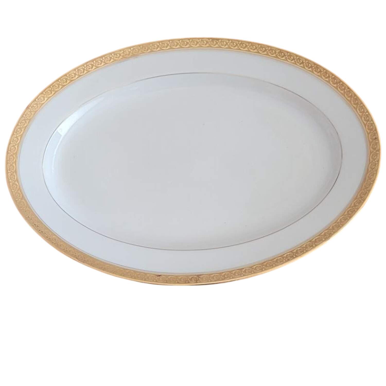 Chevalier (Older, Gold Trim) Steak Plate by Haviland-1