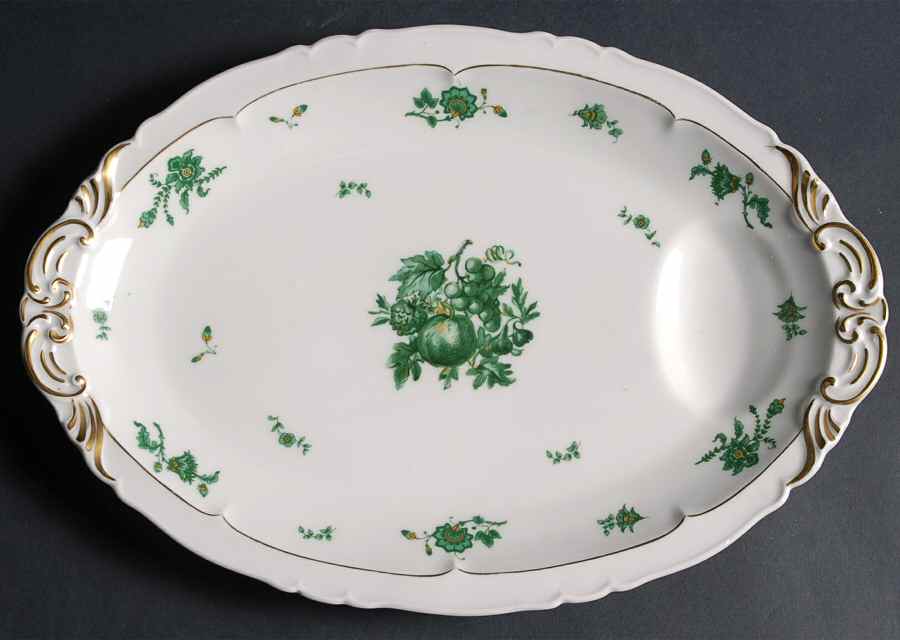 Chevalier (Newer, Inner Gold) 13" Oval Serving Platter by Haviland-1