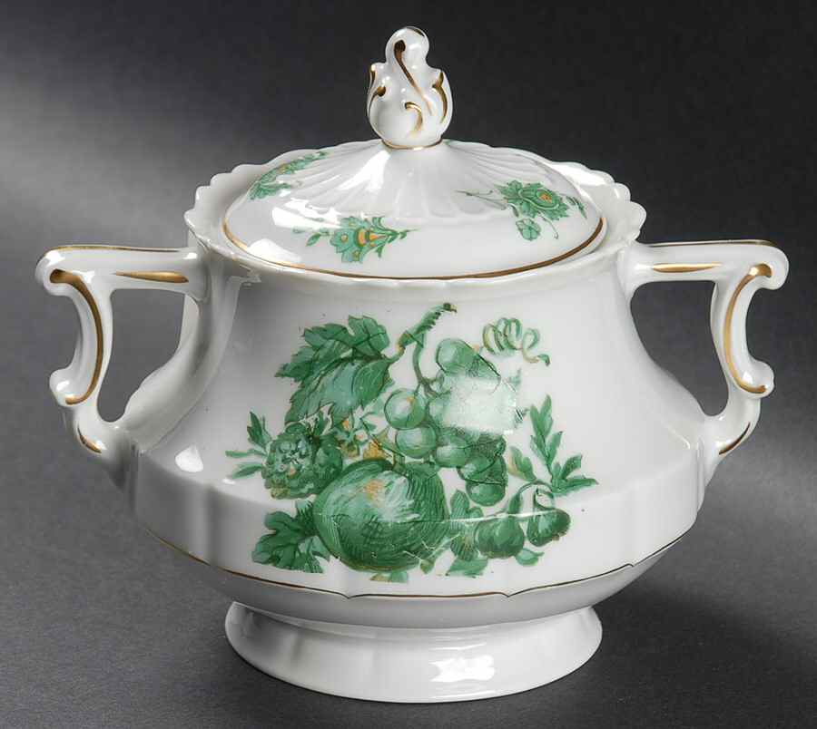 Chevalier (Newer, Inner Gold) Sugar Bowl & Lid by Haviland-1