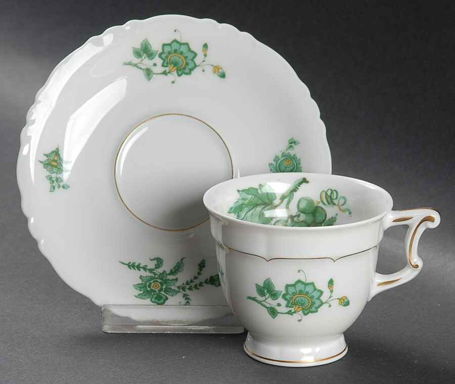 Chevalier (Newer, Inner Gold) Footed Demitasse Cup & Saucer Set by Haviland-1