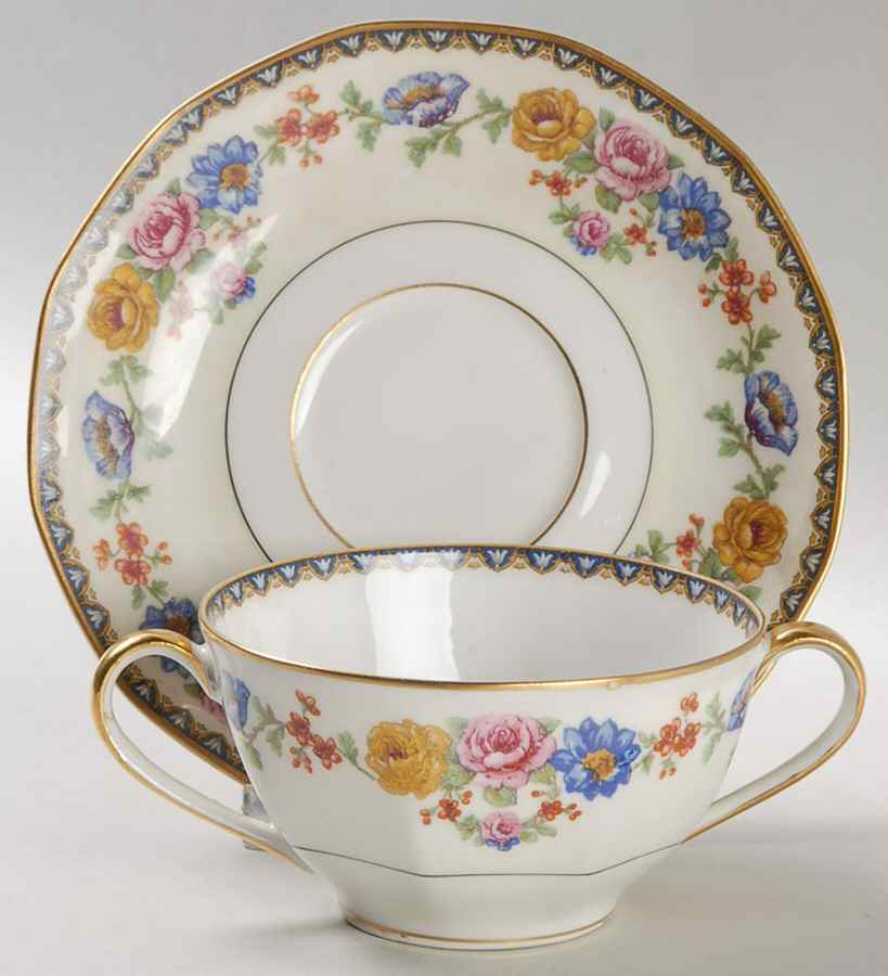 Cheverny Flat Bouillon Cup & Saucer by Haviland-1