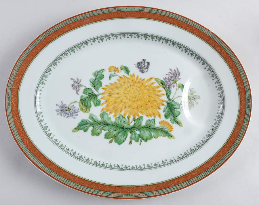 Chrysantheme 13" Oval Serving Platter by Haviland-1