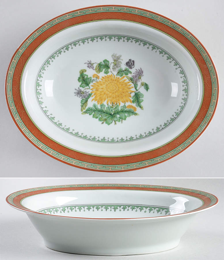 Chrysantheme 9" Oval Vegetable Bowl by Haviland-1