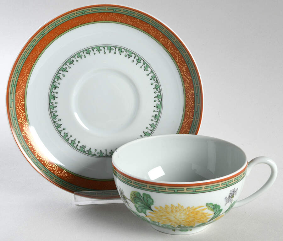 Chrysantheme Oversized Cup & Saucer Set by Haviland-1