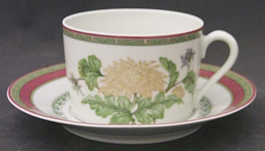Chrysantheme Flat Cup & Saucer Set by Haviland-1