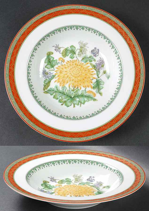 Chrysantheme Rim Soup Bowl by Haviland-1