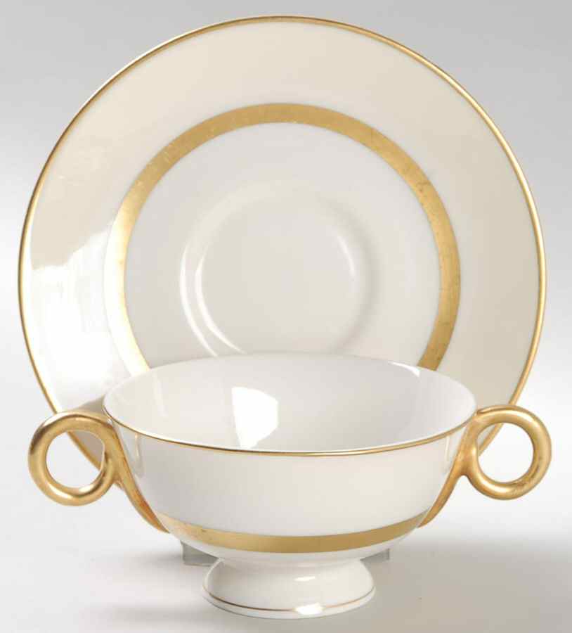 Claridge Footed Bouillon Cup & Saucer by Haviland-1