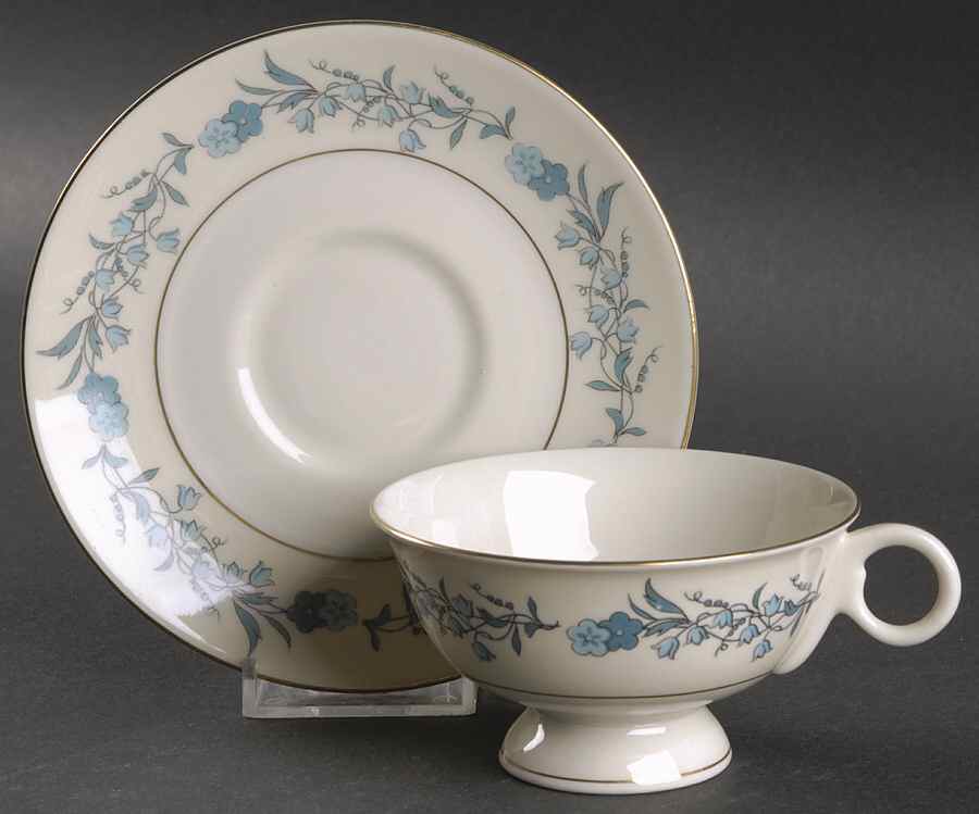 Clinton Footed Cup & Saucer Set by Haviland-1