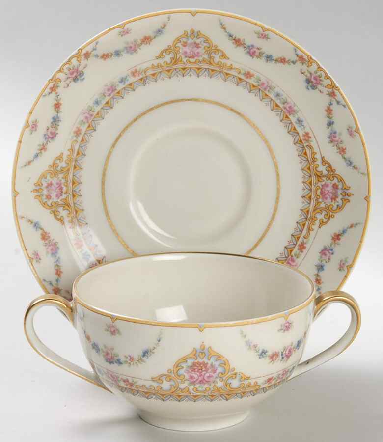 Clio Flat Bouillon Cup & Saucer by Haviland-1