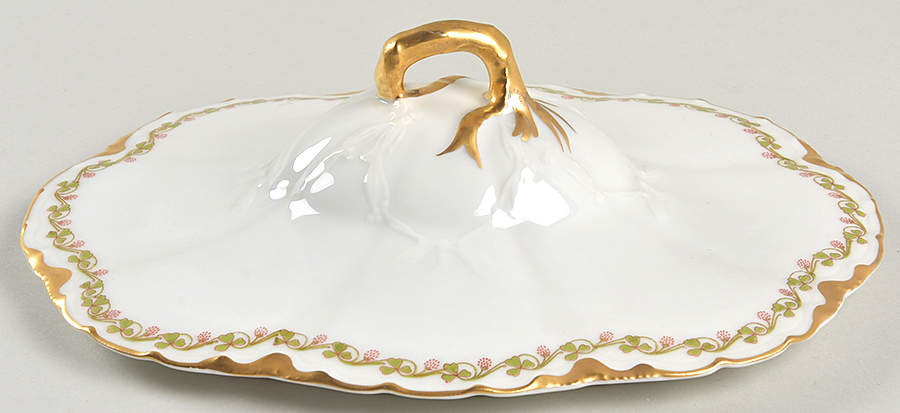 Clover Leaf Lid for Oval Vegetable by Haviland-1