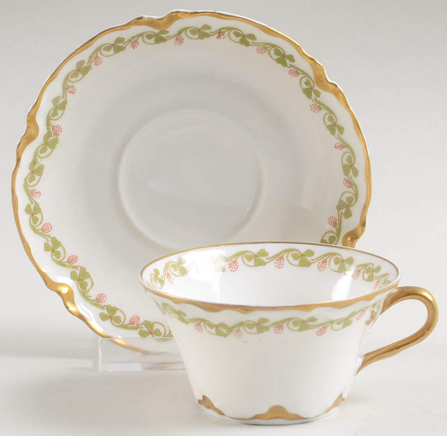 Clover Leaf Flat Demitasse Cup & Saucer Set by Haviland-1