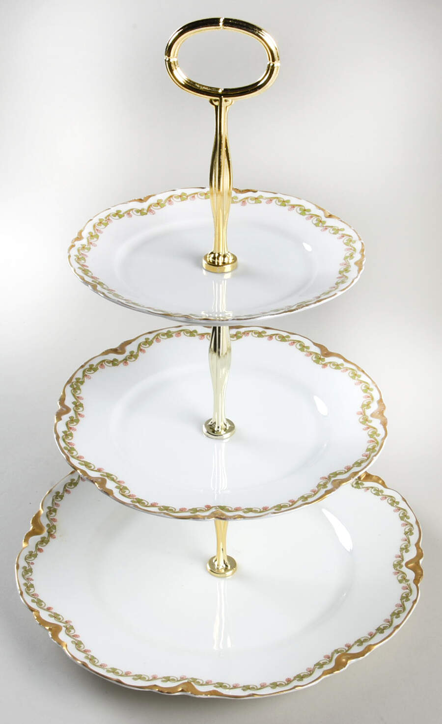 Clover Leaf 13 7/8"-14 1/4" 3-Tiered Serving Tray(DP,SP,BB) HC by Haviland-1