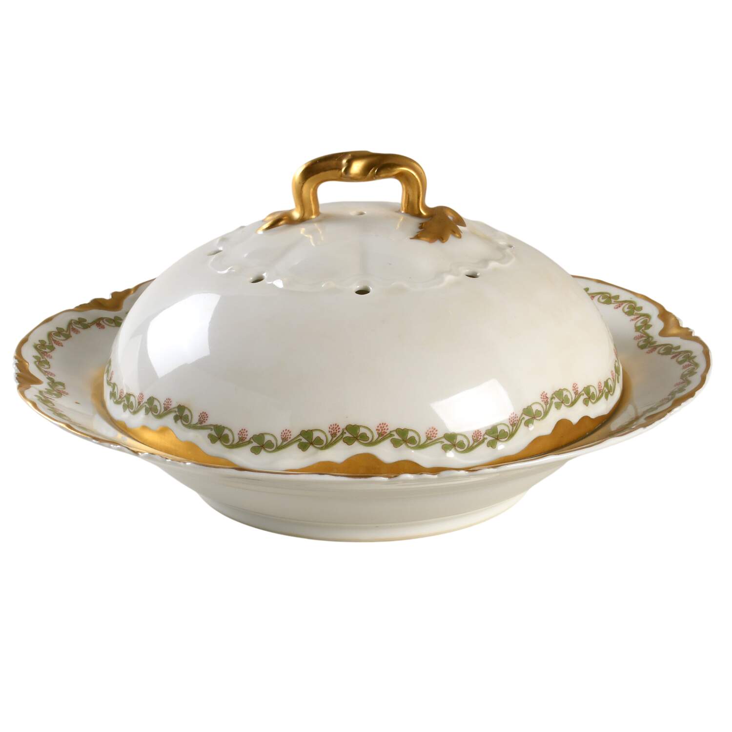 Clover Leaf Muffin Dish & Lid by Haviland-1