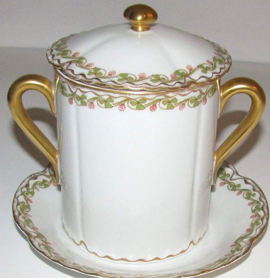 Clover Leaf (3 Pc) Condensed Milk Holder by Haviland-1