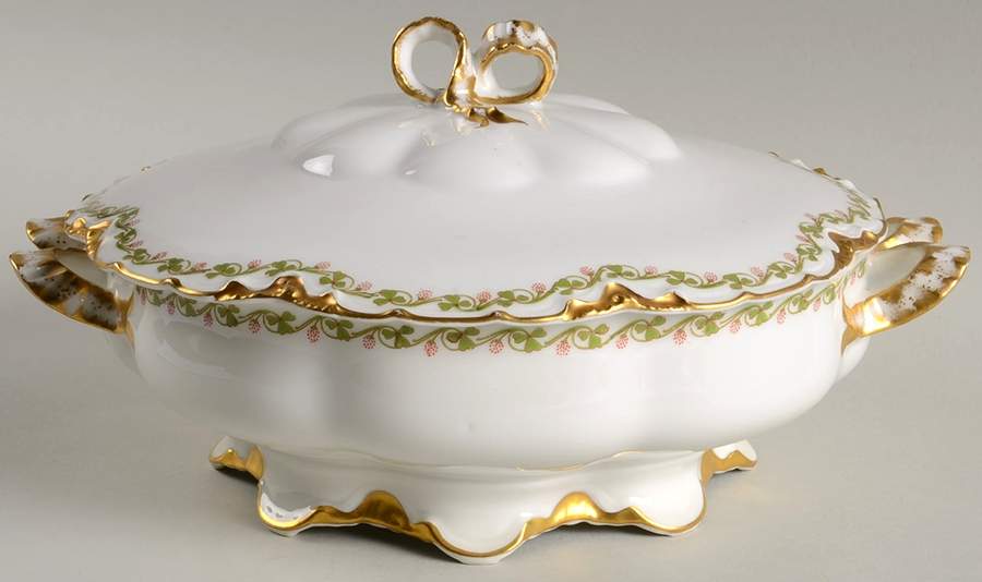Clover Leaf Round Covered Vegetable by Haviland-1