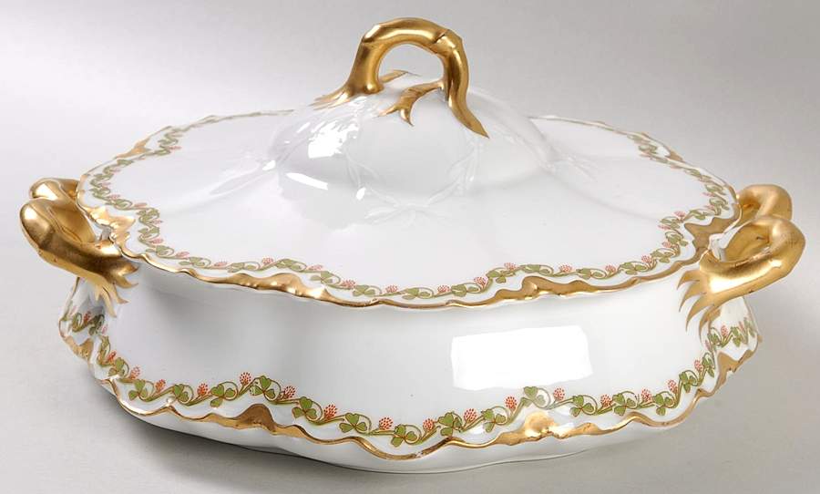 Clover Leaf Round Covered Vegetable by Haviland-1