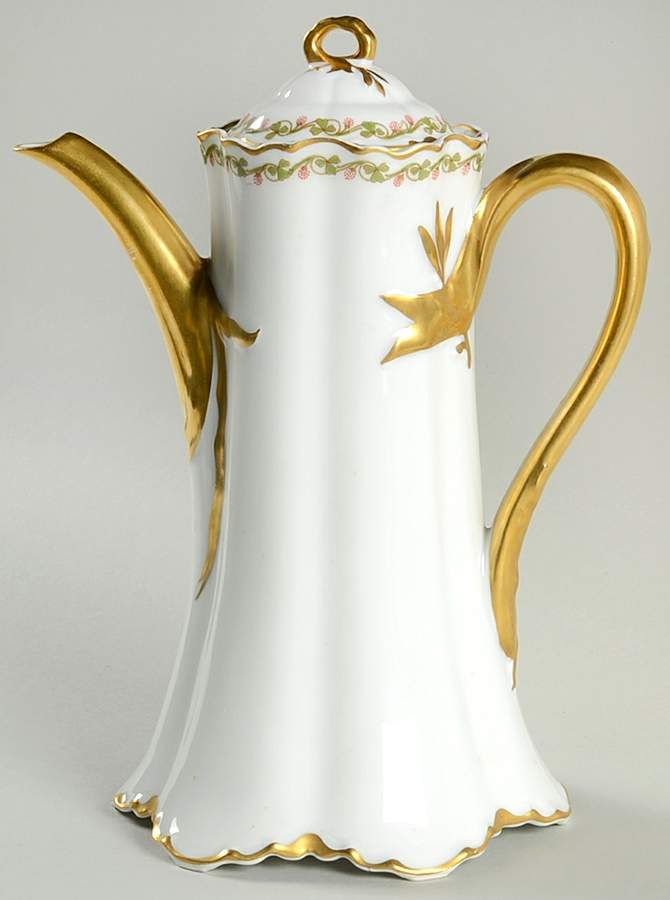 Clover Leaf Coffee Pot & Lid by Haviland-1