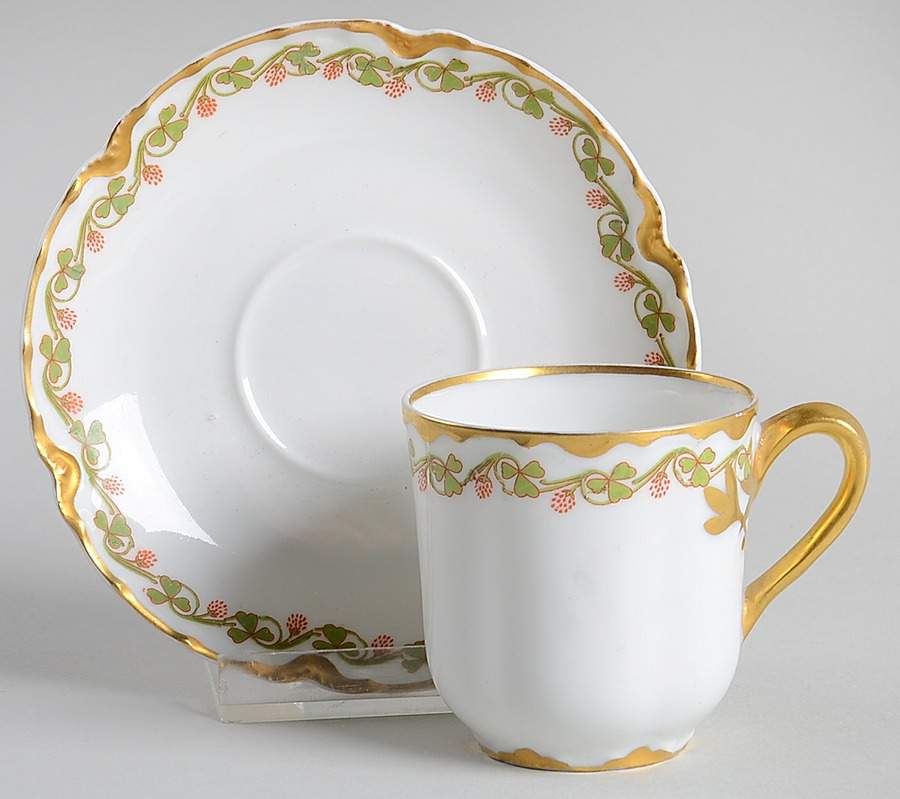 Clover Leaf Flat Demitasse Cup & Saucer Set by Haviland-1