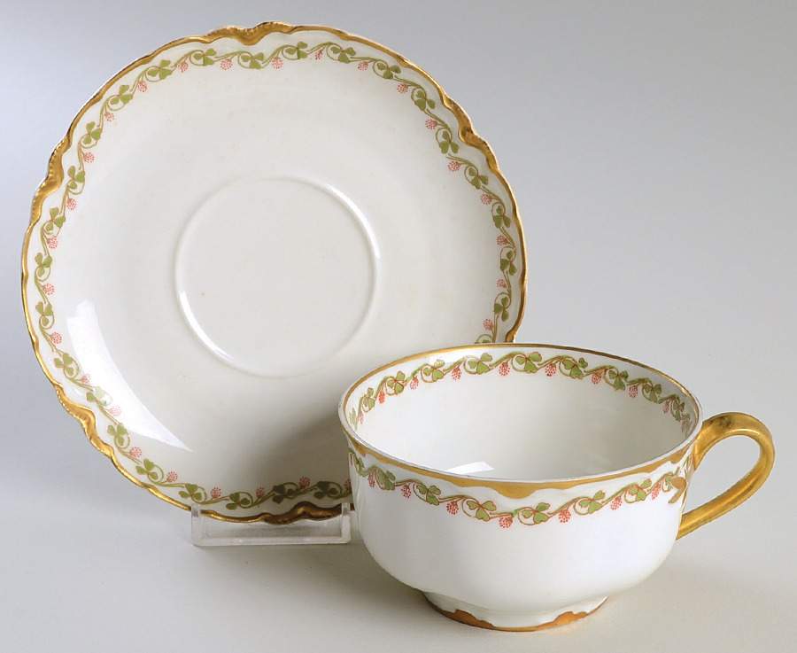 Clover Leaf Oversized Cup & Saucer Set by Haviland-1