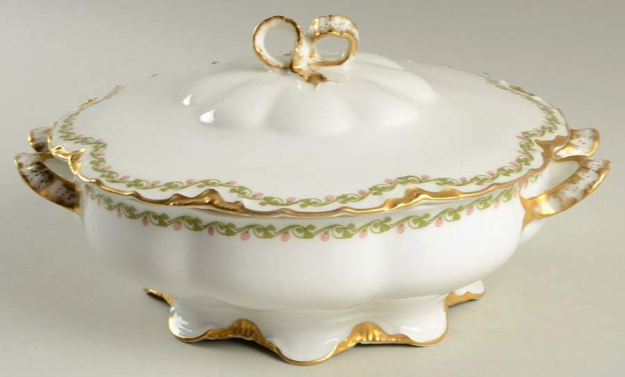 Clover Leaf Round Covered Vegetable by Haviland-1