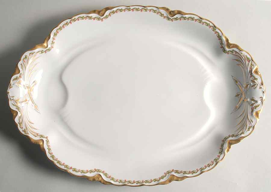 Clover Leaf 18" Oval Serving Platter with Well by Haviland-1