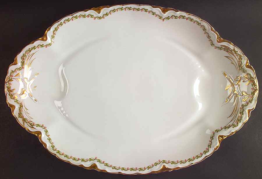 Clover Leaf 17" Oval Platter with Well by Haviland-1