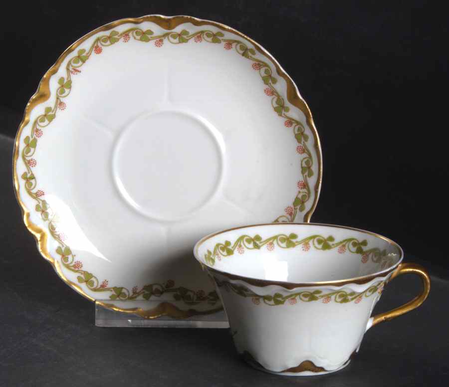 Clover Leaf Flat Cup & Saucer Set by Haviland-1