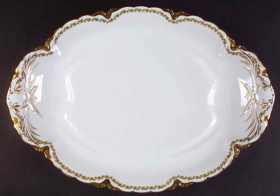 Clover Leaf 20" Oval Platter with Well by Haviland-1