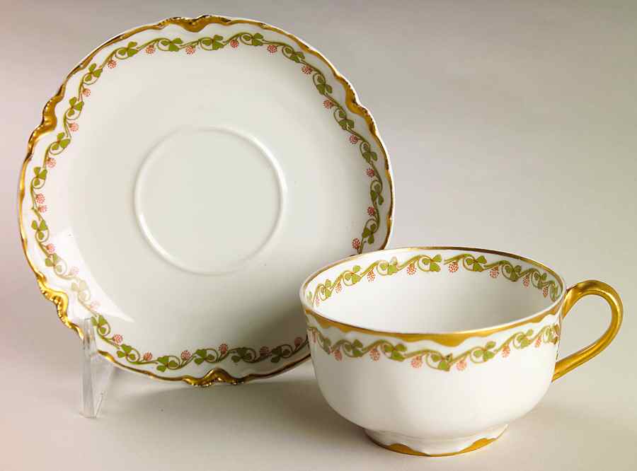 Clover Leaf Flat Cup & Saucer Set by Haviland-1