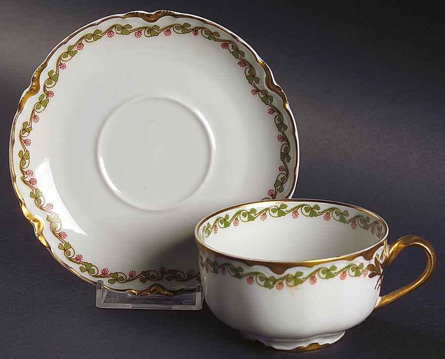 Clover Leaf Flat Cup & Saucer Set by Haviland-1