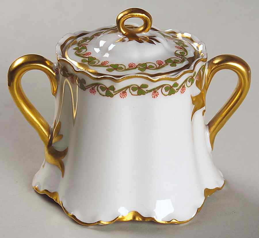 Clover Leaf Mini Sugar Bowl & Lid by Haviland-1