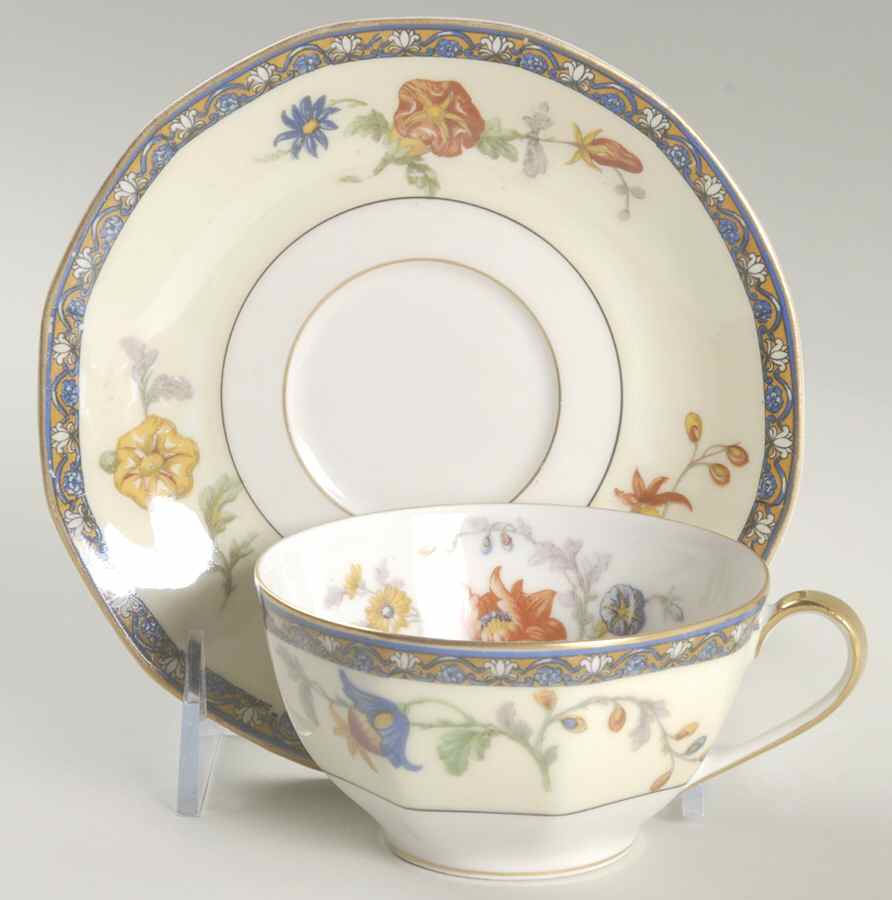 Cluny Flat Cup & Saucer Set by Haviland-1