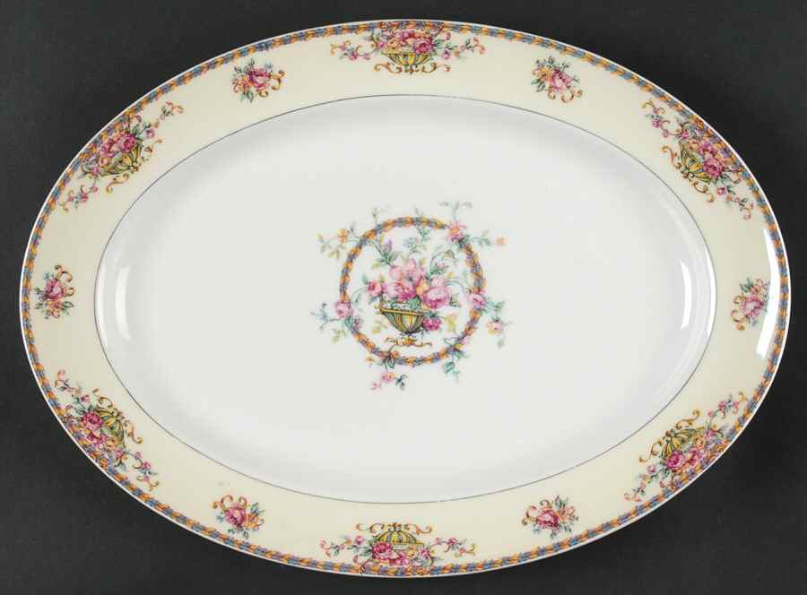 Commodore (No Trim) 11" Oval Serving Platter by Haviland-1