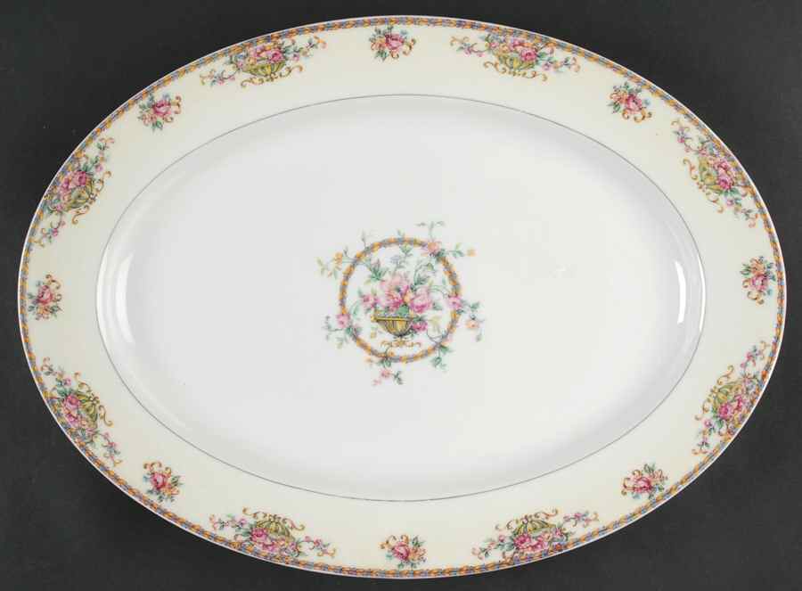 Commodore (No Trim) 13" Oval Serving Platter by Haviland-1