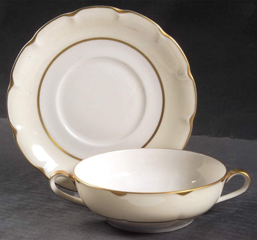 Concorde (New York) Flat Cream Soup Bowl & Saucer Set by Haviland-1